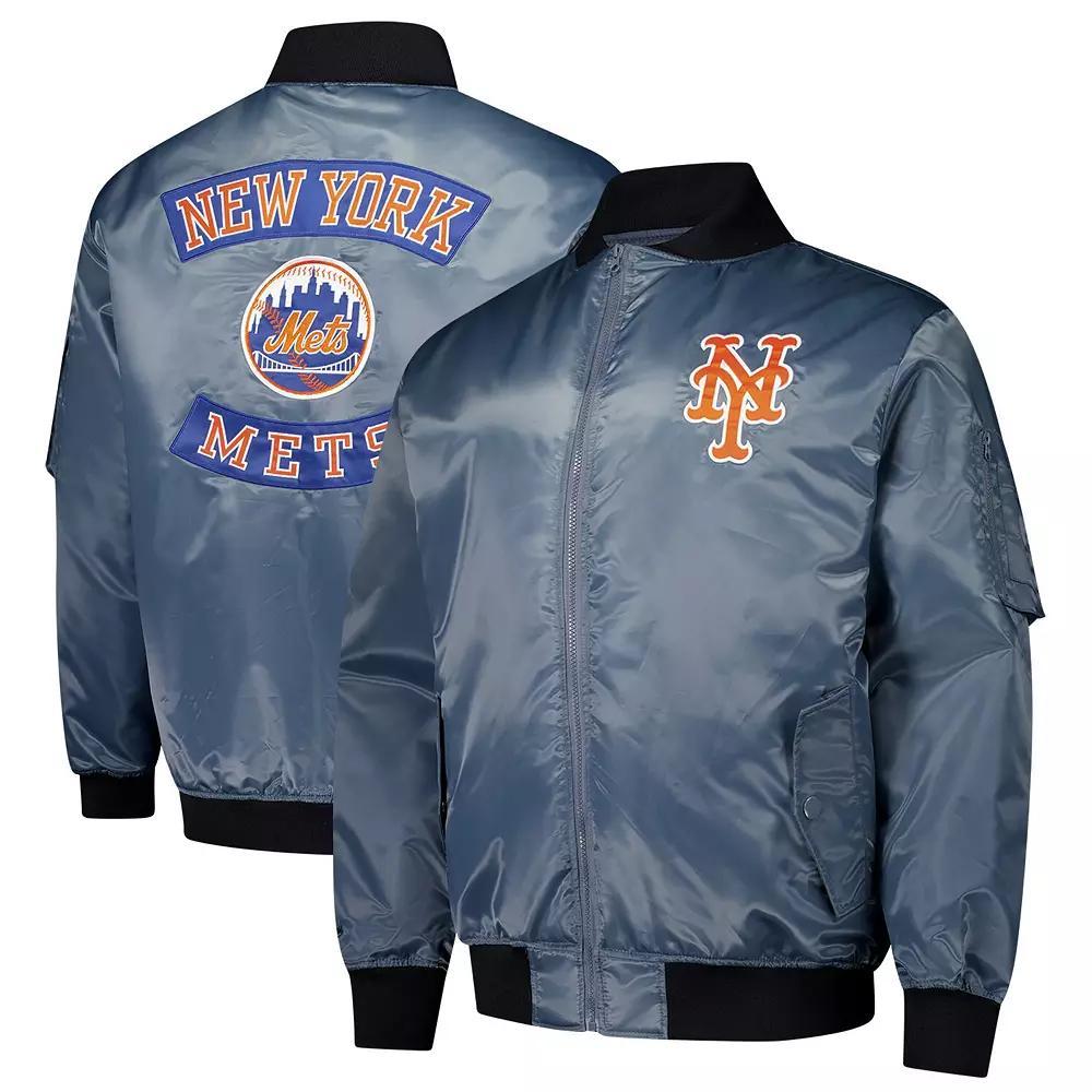 Men's Profile Charcoal New York Mets Big & Tall Full-Zip Bomber Jacket, Size: 5XB Product Image