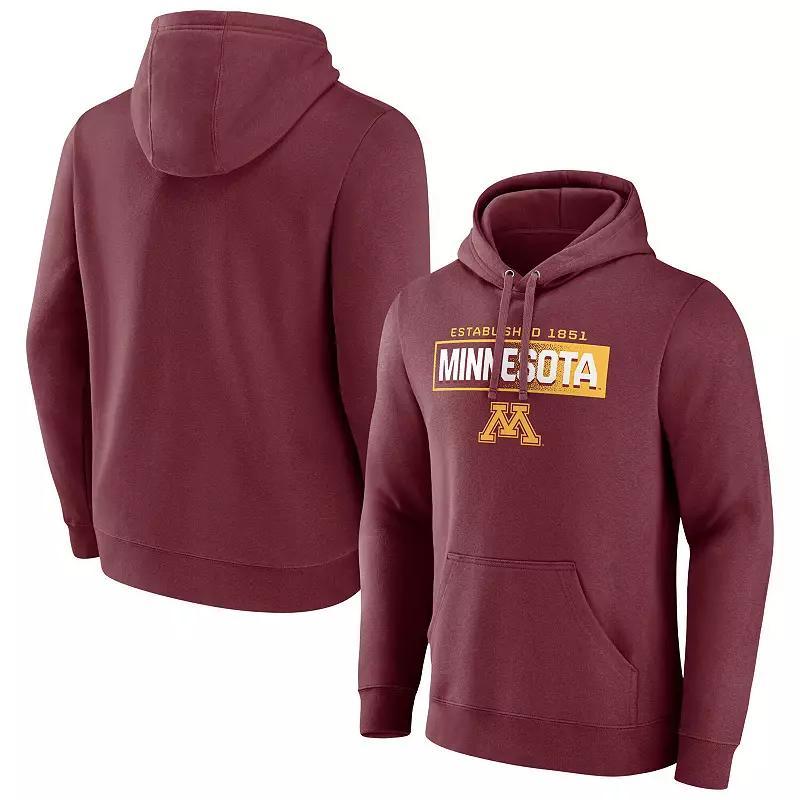 Men's Fanatics  Maroon Minnesota Golden Gophers Iconic Fleece Down The Field Pullover Hoodie, Size: Medium, Red Product Image