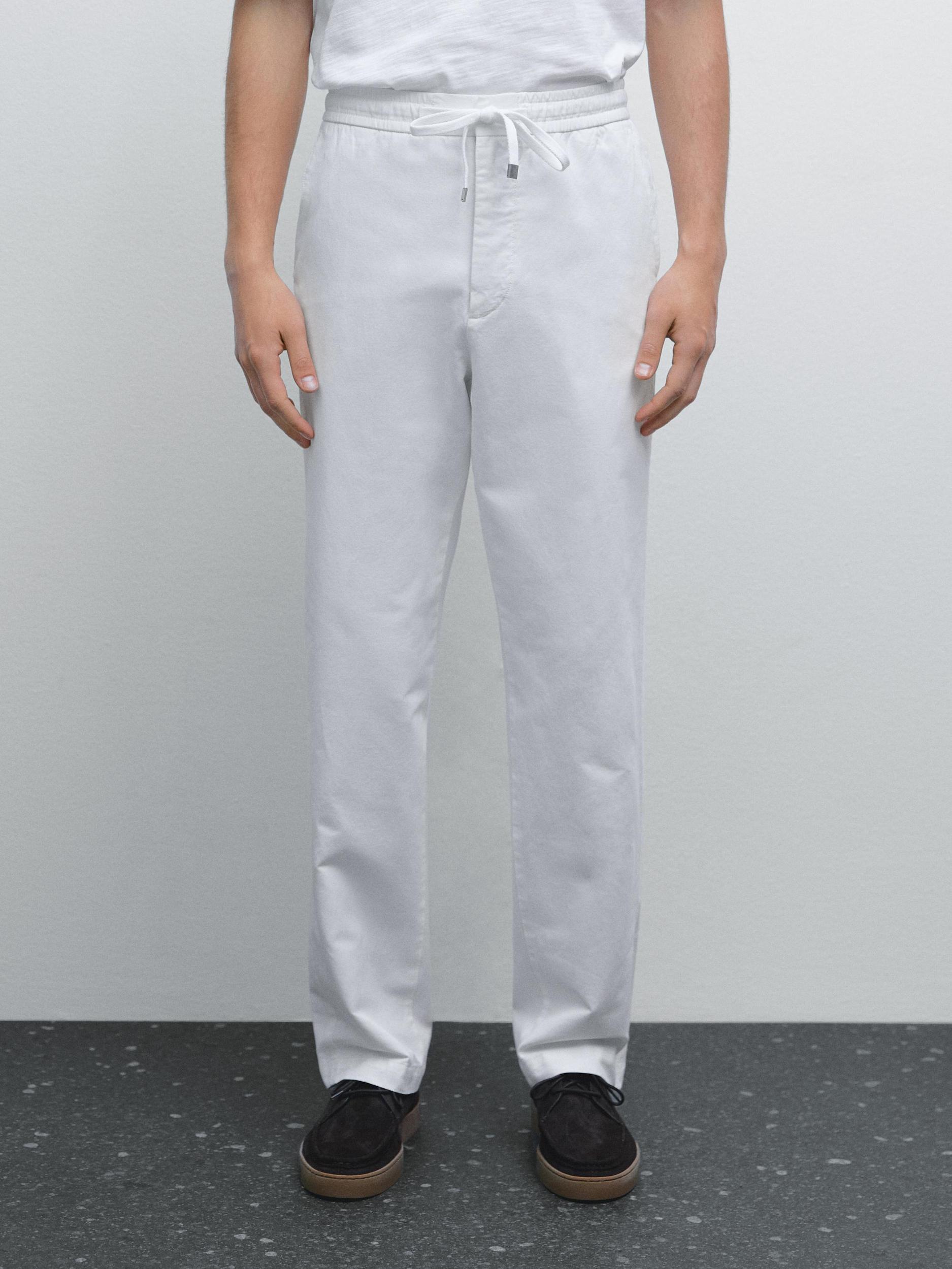 Cotton blend jogger fit trousers Product Image