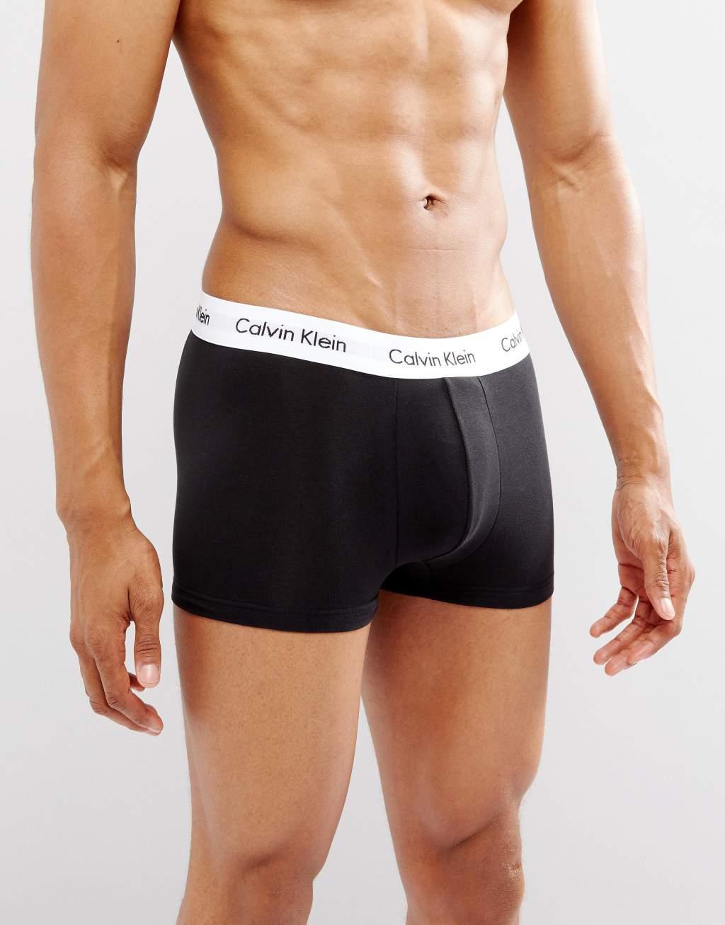 Calvin Klein Cotton Stretch 3 pack low rise boxer briefs in black Product Image