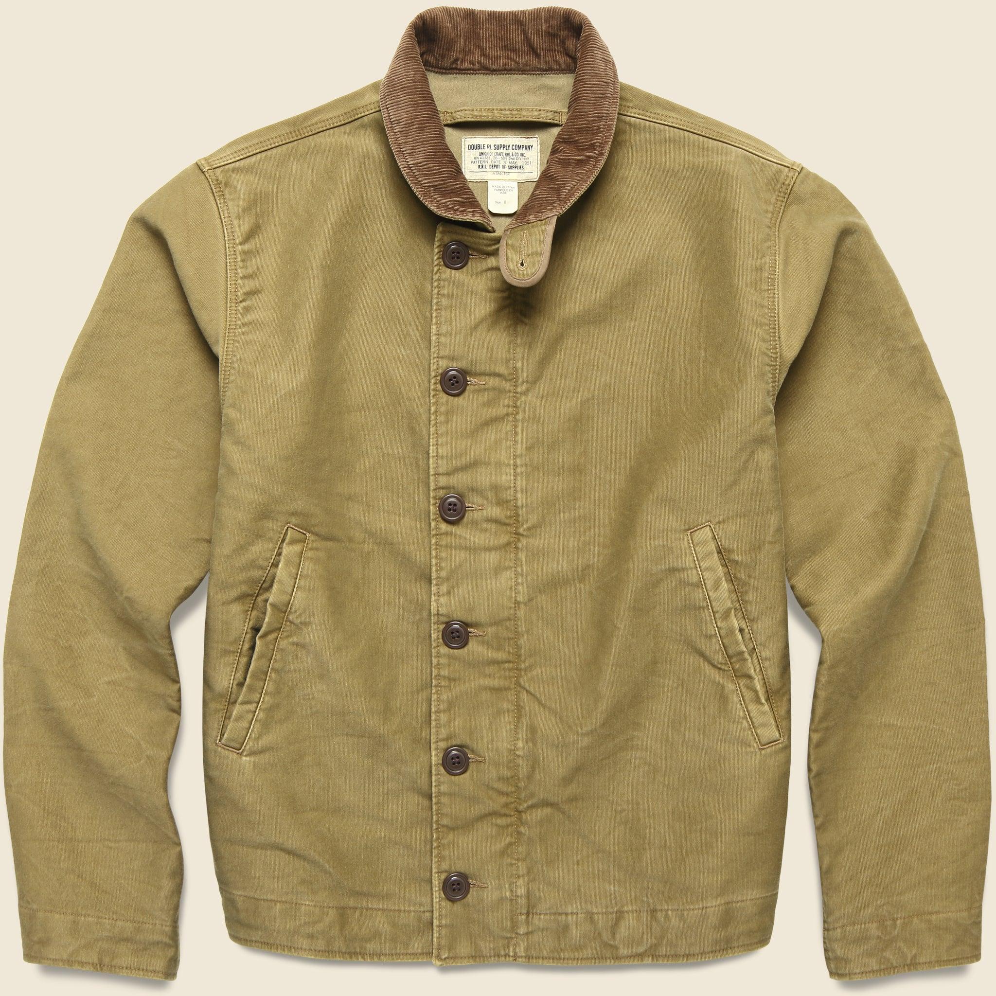 Corduroy Collar Deck Jacket - Khaki Product Image