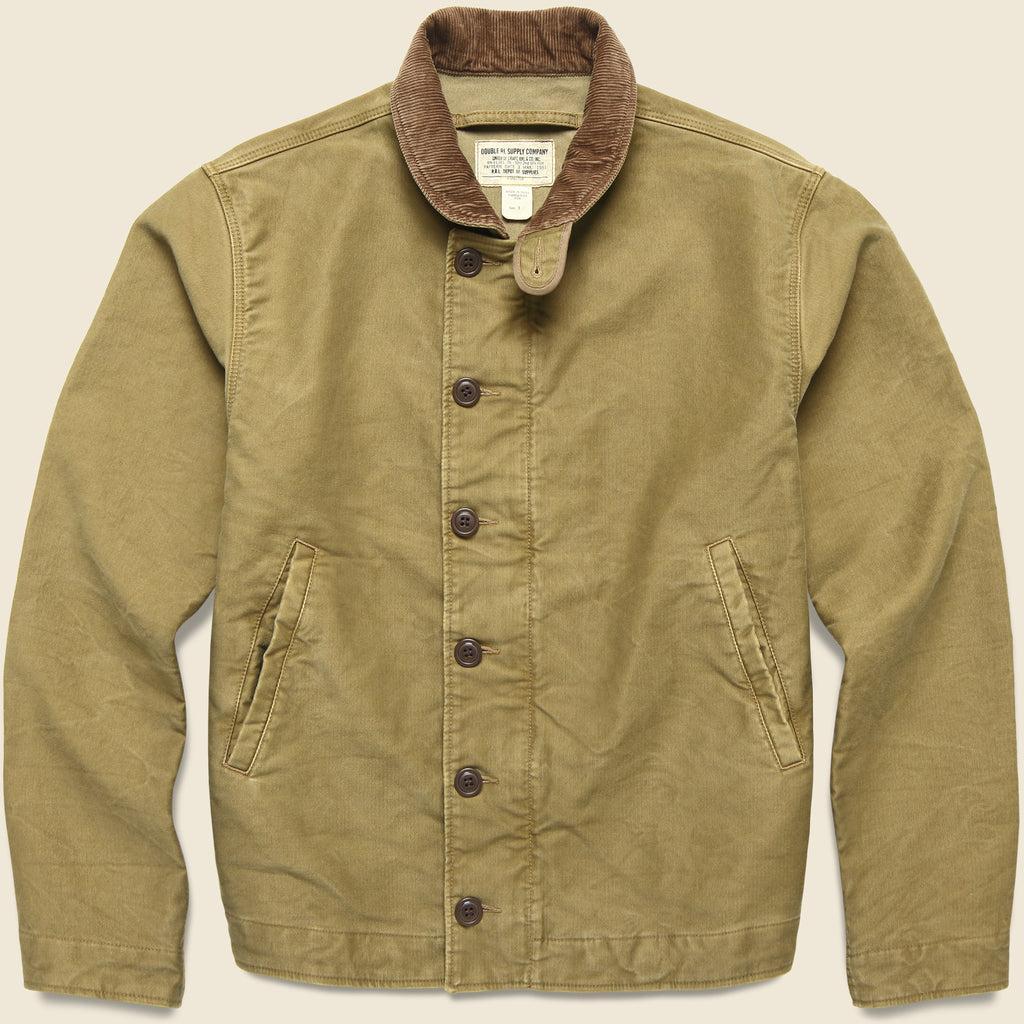 Corduroy Collar Deck Jacket - Khaki Product Image