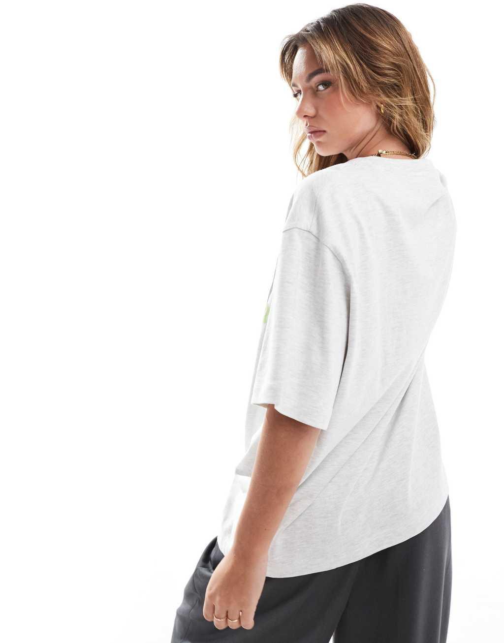 ASOS DESIGN oversized t-shirt with tennis championships graphic in heathered ice Product Image