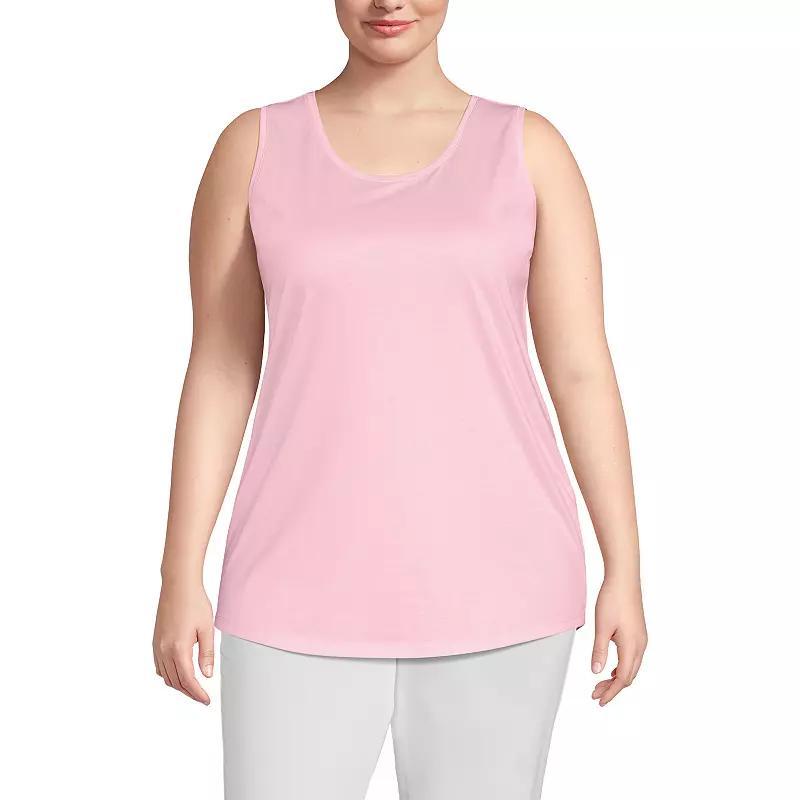 Plus Size Lands' End Scoopneck Tunic Tank Top, Women's, Size: 2XL, Limoncello Yellow Product Image