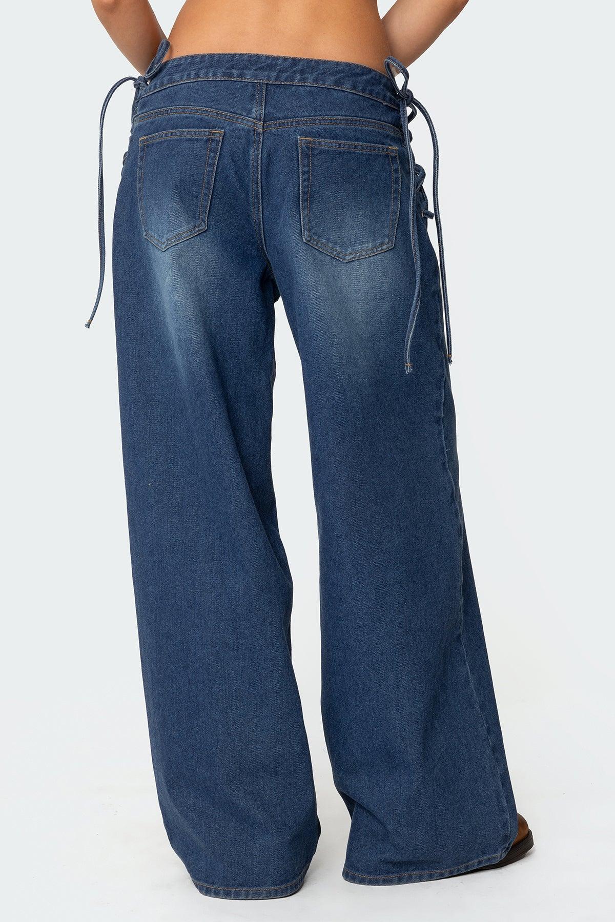 Katt Lace Up Baggy Jeans Product Image