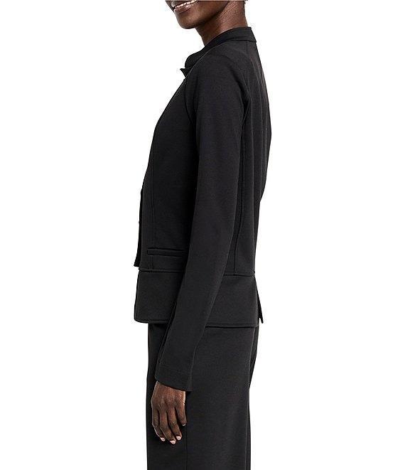 NIC + ZOE Femme Ponte Knit Stand Collar Long Sleeve Button Front Jacket Product Image