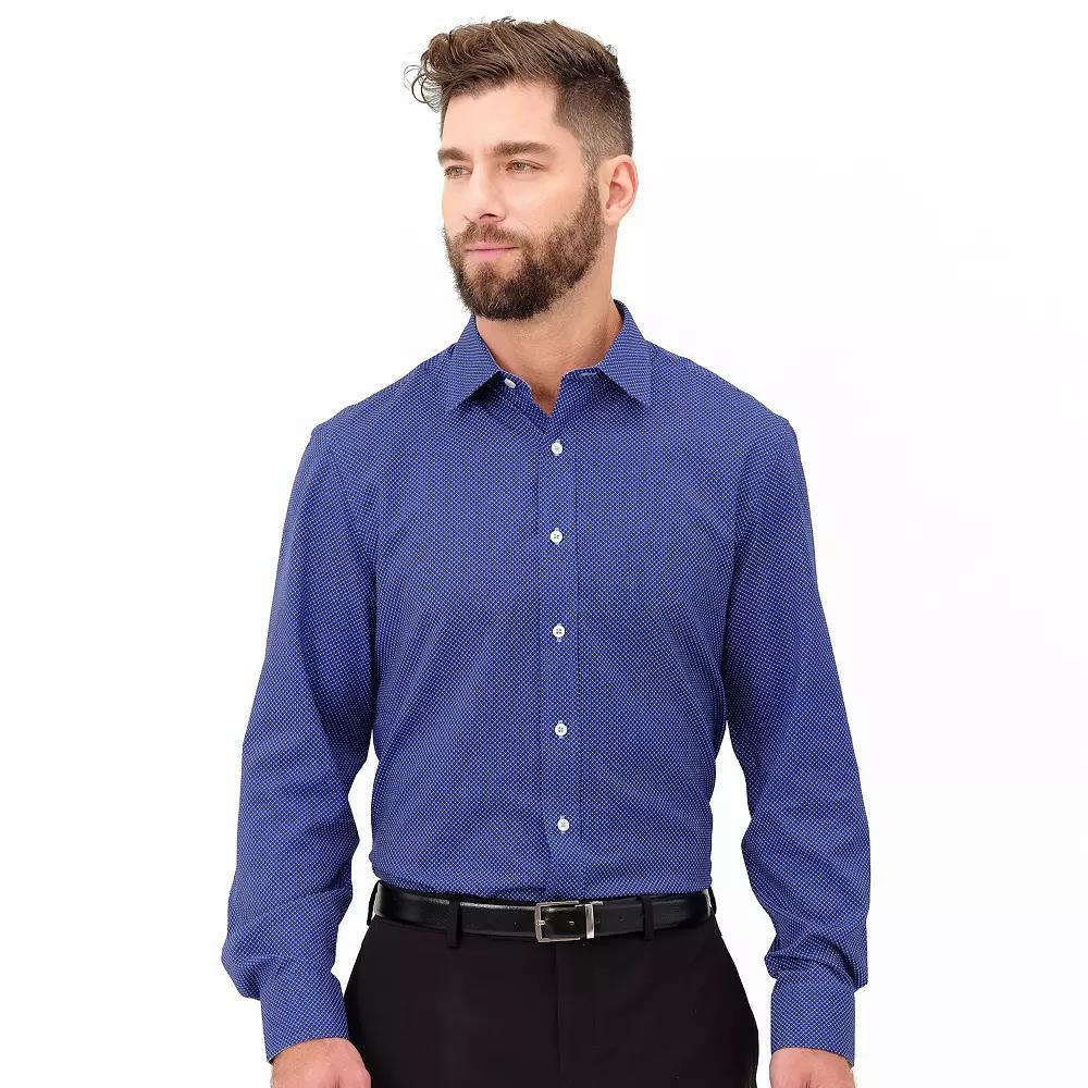 Mens Nick Graham Traveler Collection Performance Modern-Fit Stretch Dress Shirt Blue Diamonds Product Image