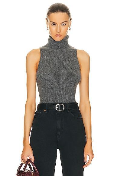 Rib Sleeveless Turtleneck Sweater Product Image