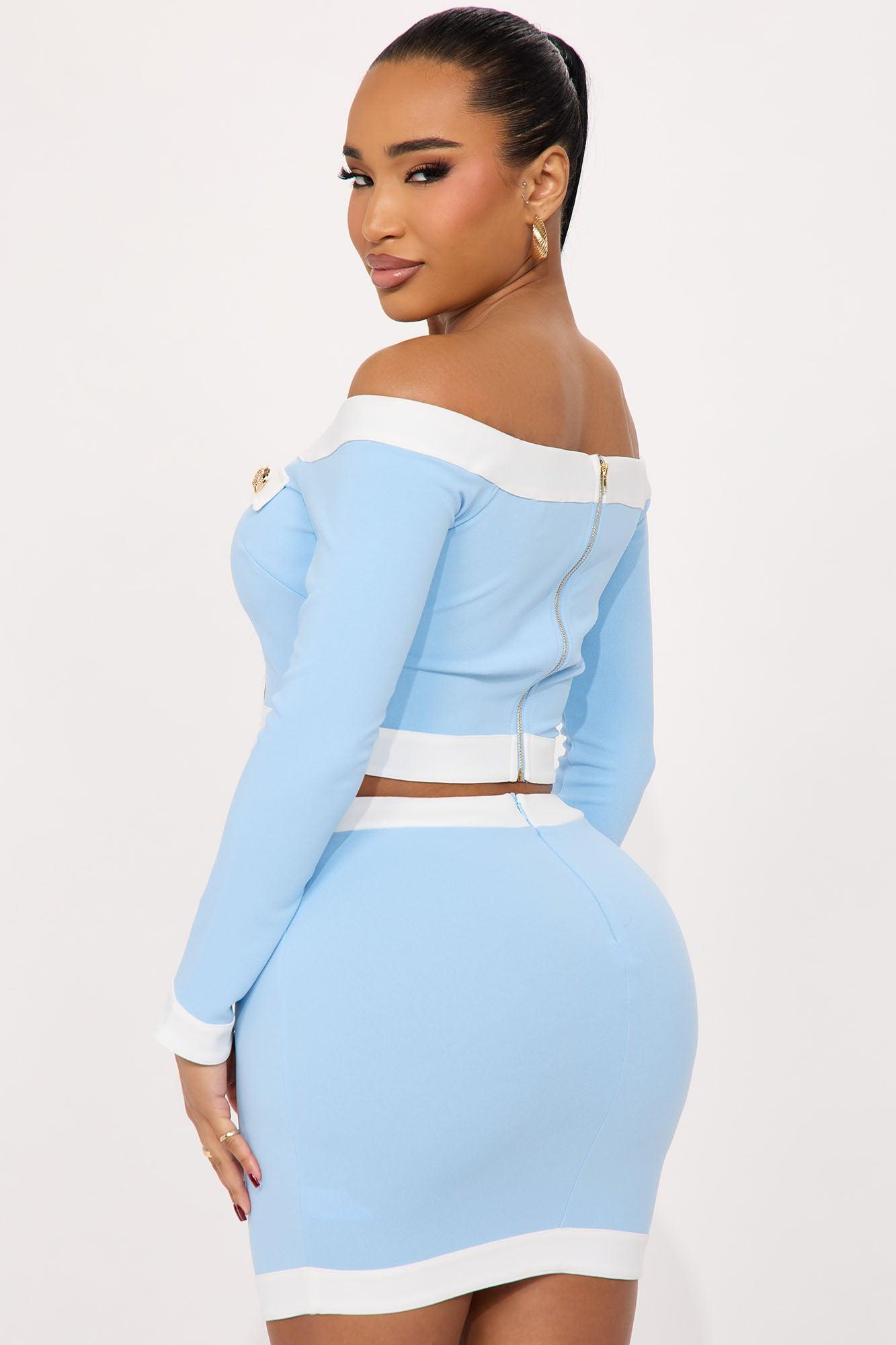 The Stella Skirt Set - Light Blue Product Image