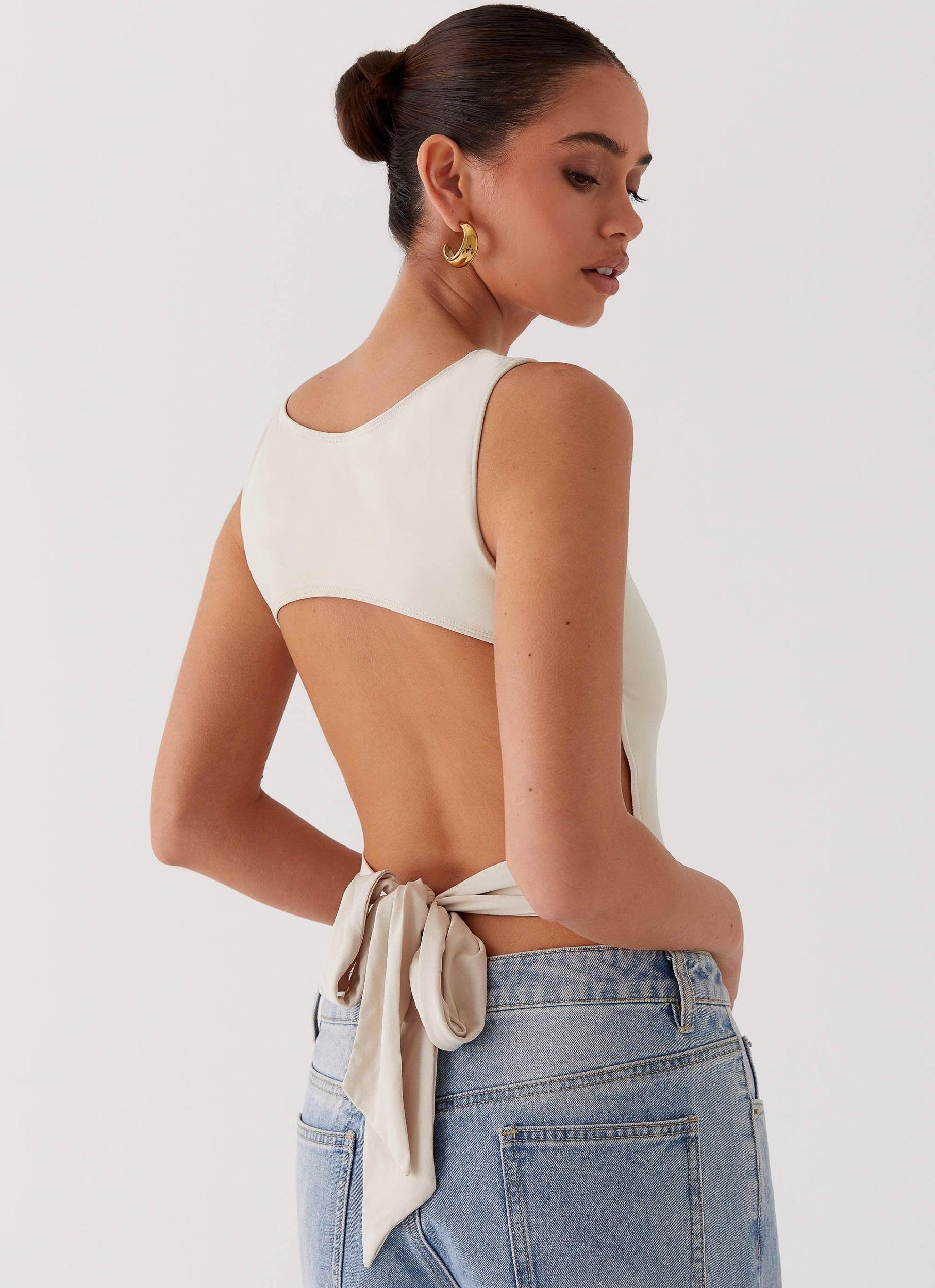 Saskie Crop Top - Ivory Product Image