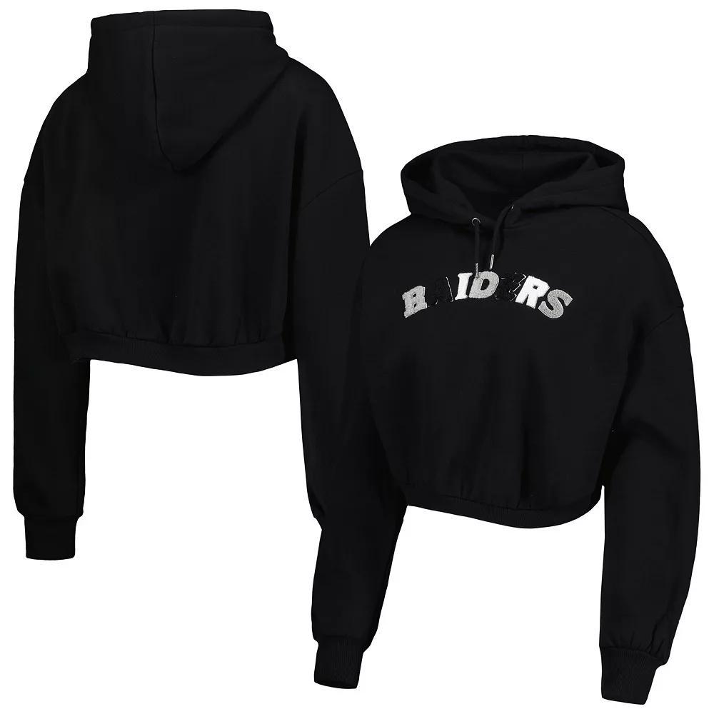 Women's The Wild Collective Black Las Vegas Raiders Cropped Pullover Hoodie, Size: XL, Lvr Black Product Image