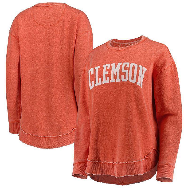 Womens Pressbox Clemson Tigers Vintage Wash Pullover Sweatshirt Product Image