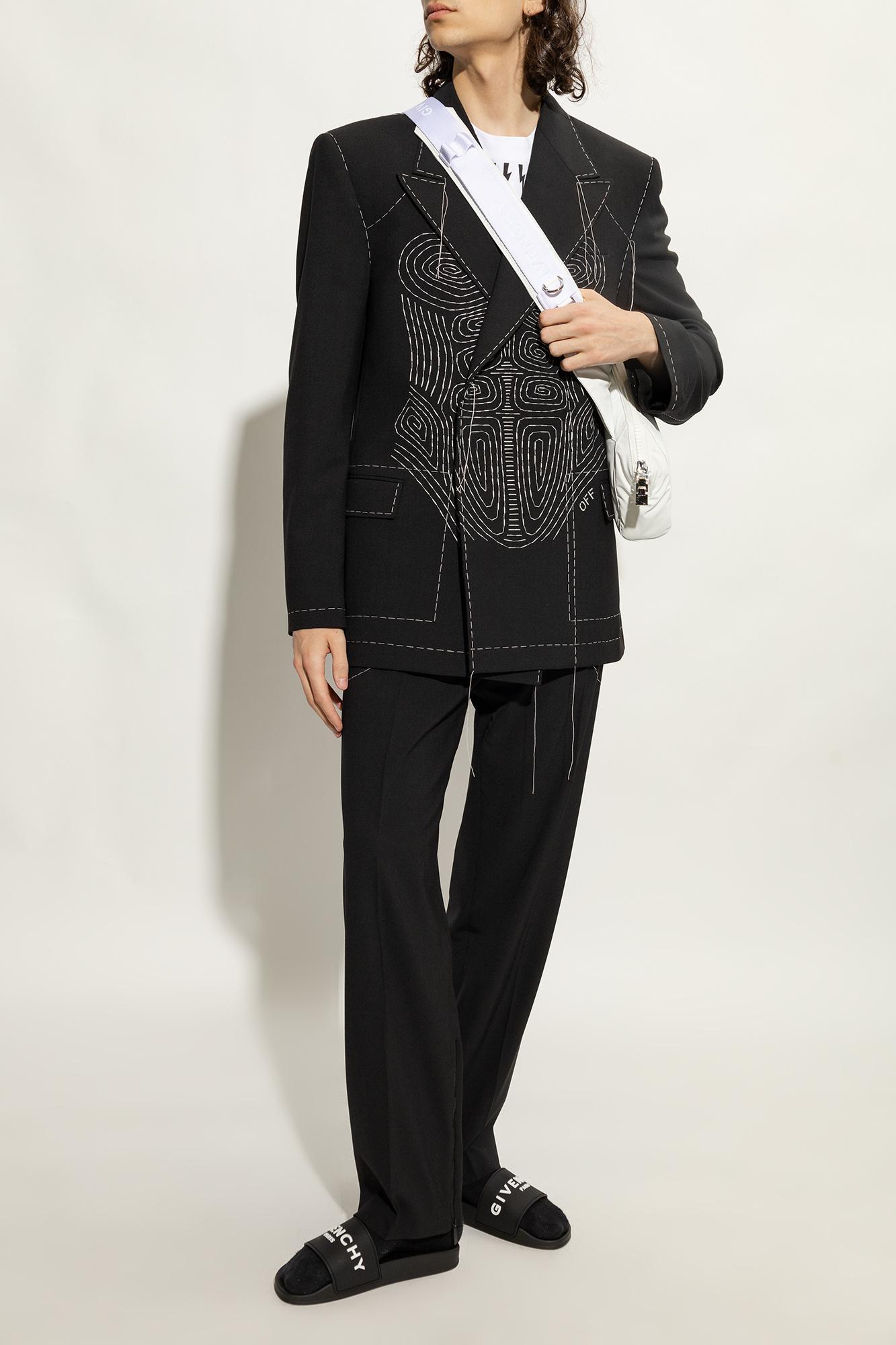 Black Logo-Print Pool Slides Product Image