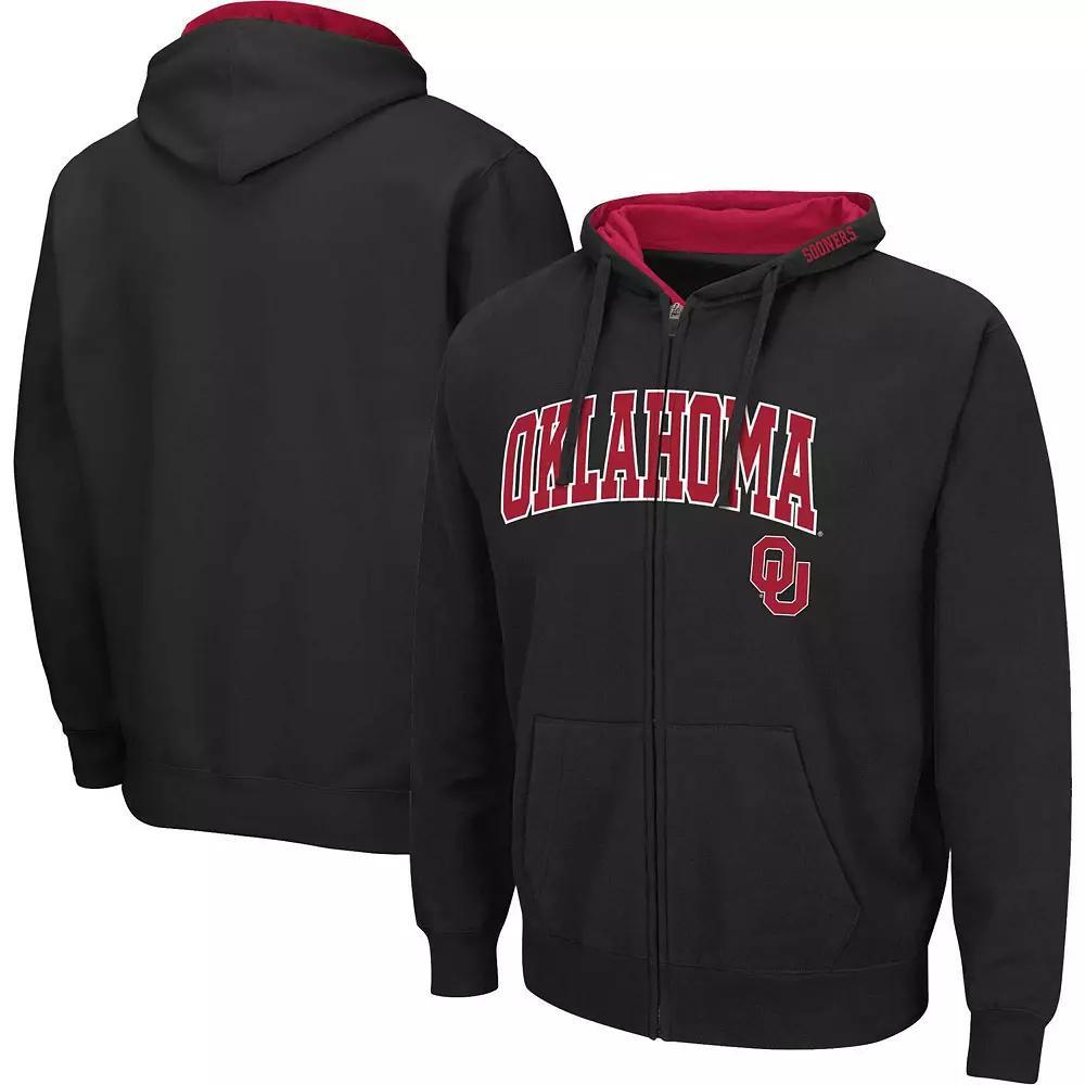 Men's Colosseum Black Oklahoma Sooners Arch & Team Logo 3.0 Full-Zip Hoodie,  Product Image