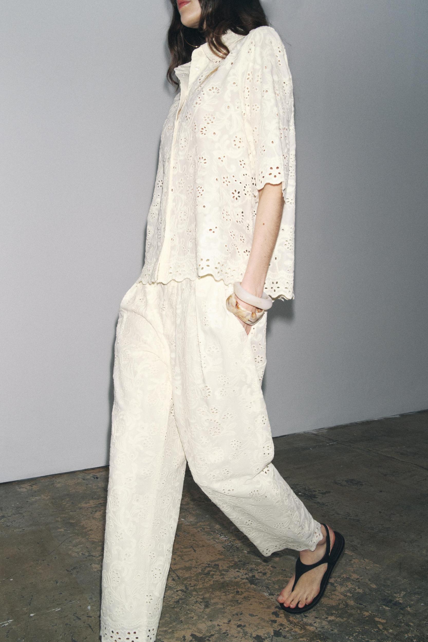 ZW COLLECTION EYELET EMBROIDERY SHIRT Product Image