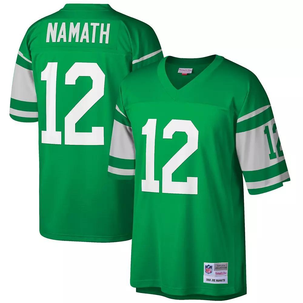 Men's Mitchell & Ness Joe Namath Green New York Jets Big & Tall 1968 Retired Player Replica Jersey, Size: 4XLT Product Image