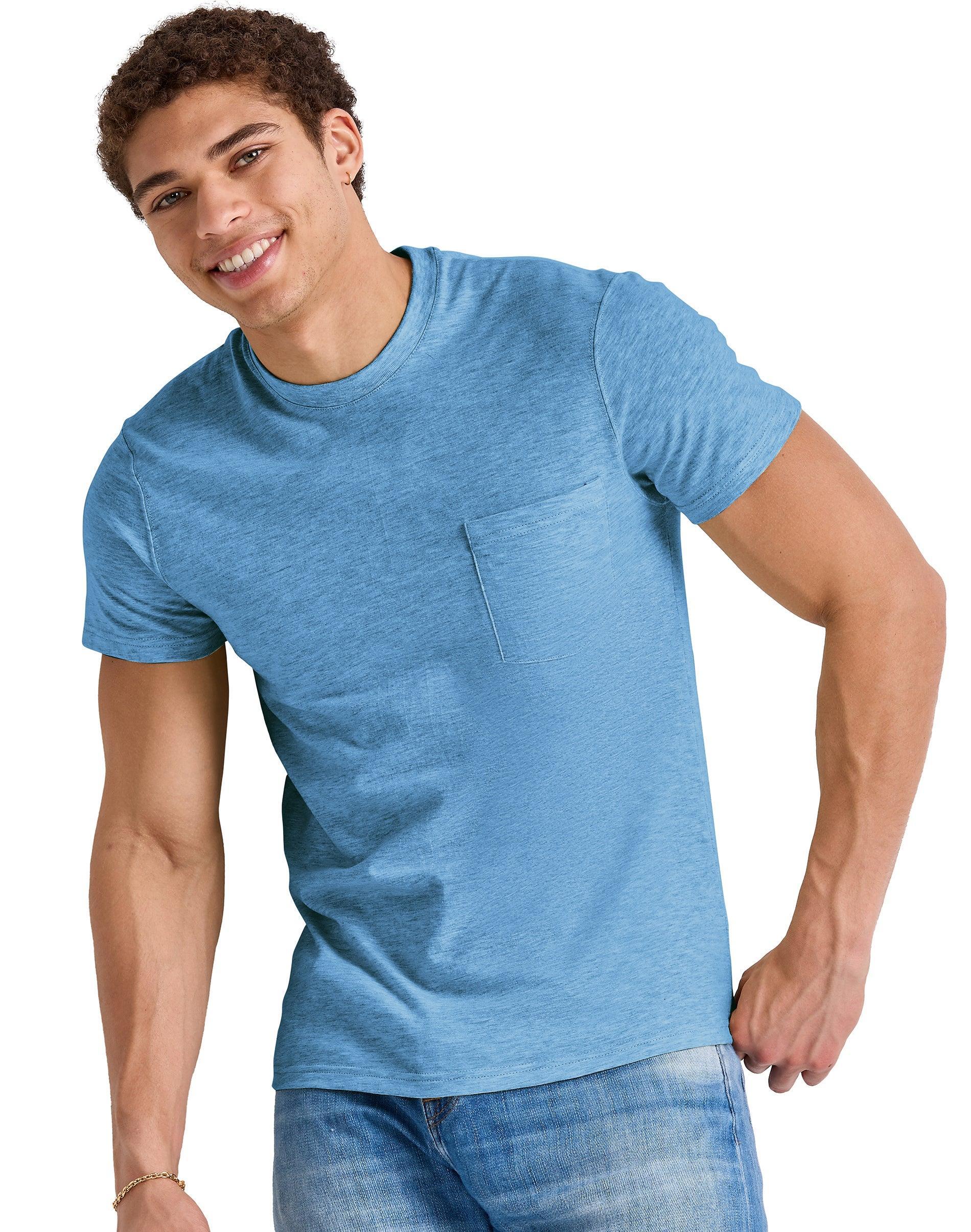 Hanes Originals Mens Tri-Blend Pocket T-Shirt Mint To Be Green Heather S Product Image