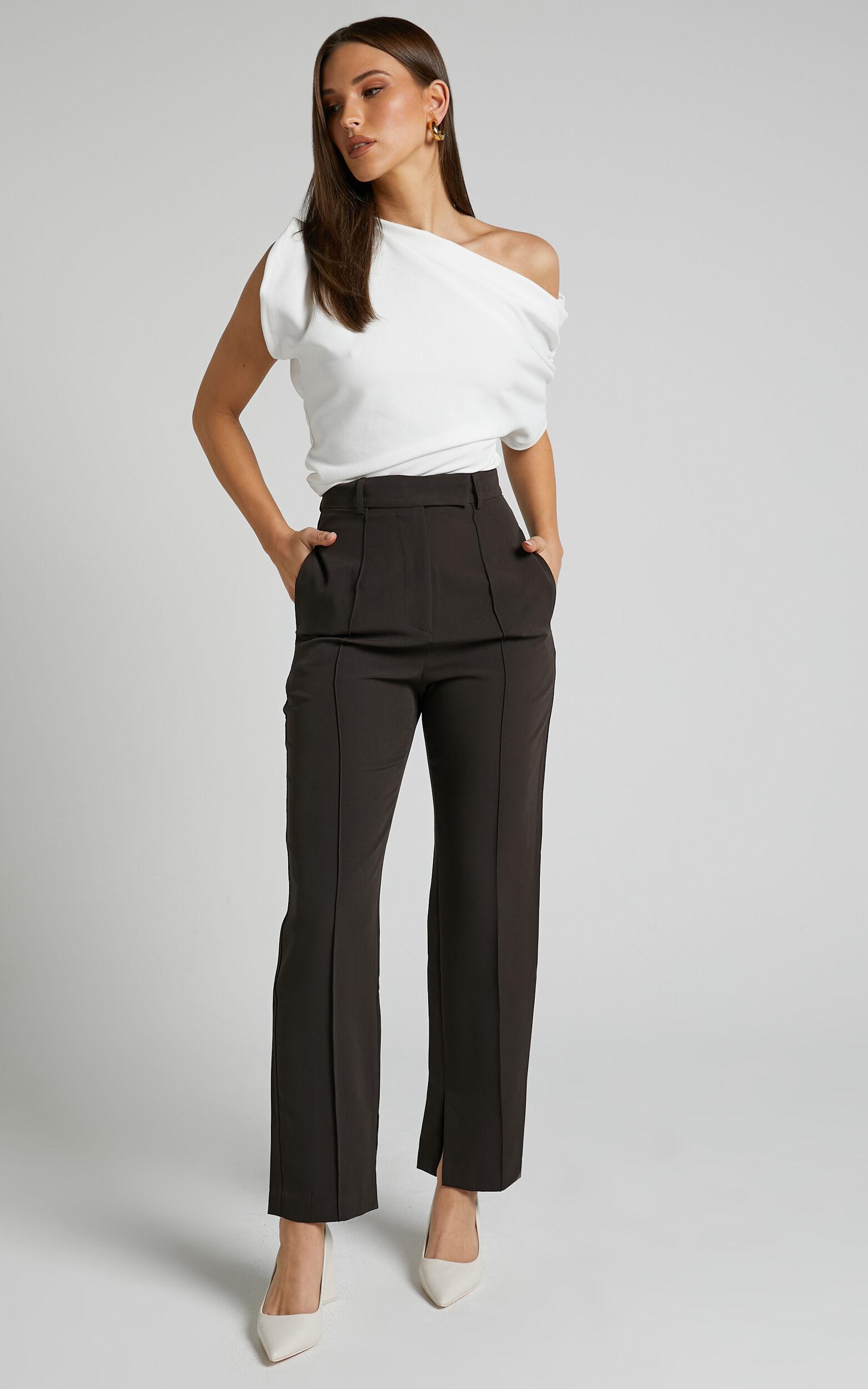 Rogers Pants - High Waisted Pants in Charcoal Product Image