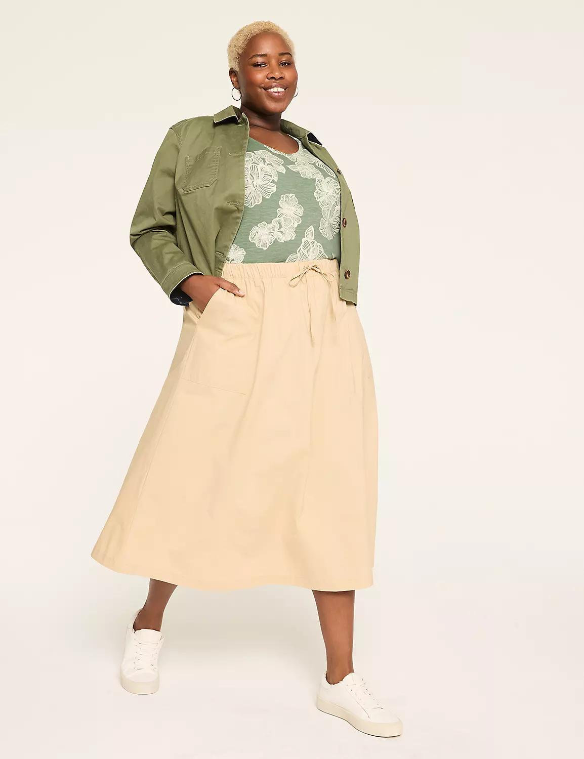 Poplin Drawstring Utility Skirt Product Image