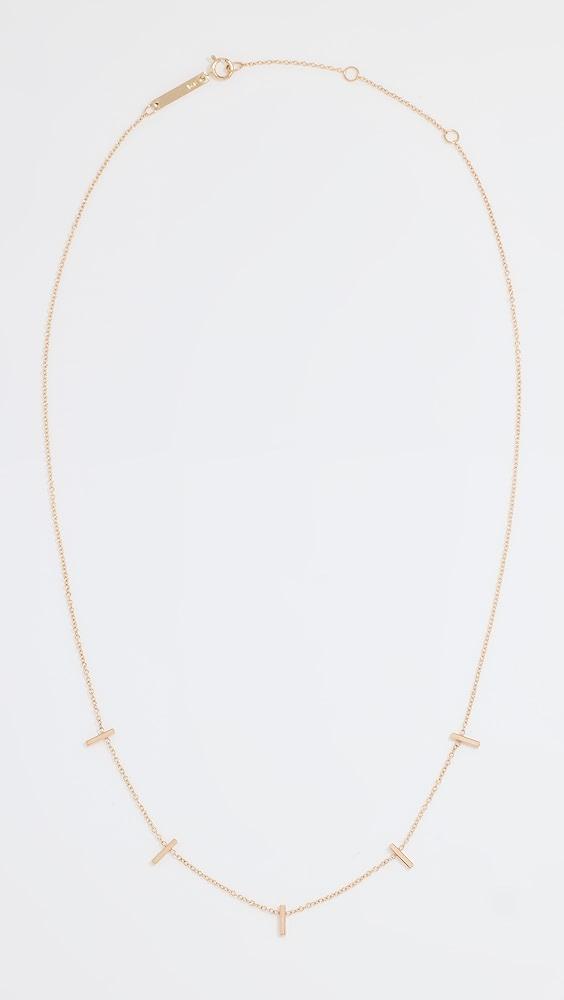 Zoe Chicco 14k Gold 5 Tiny Bar Station Necklace | Shopbop Product Image