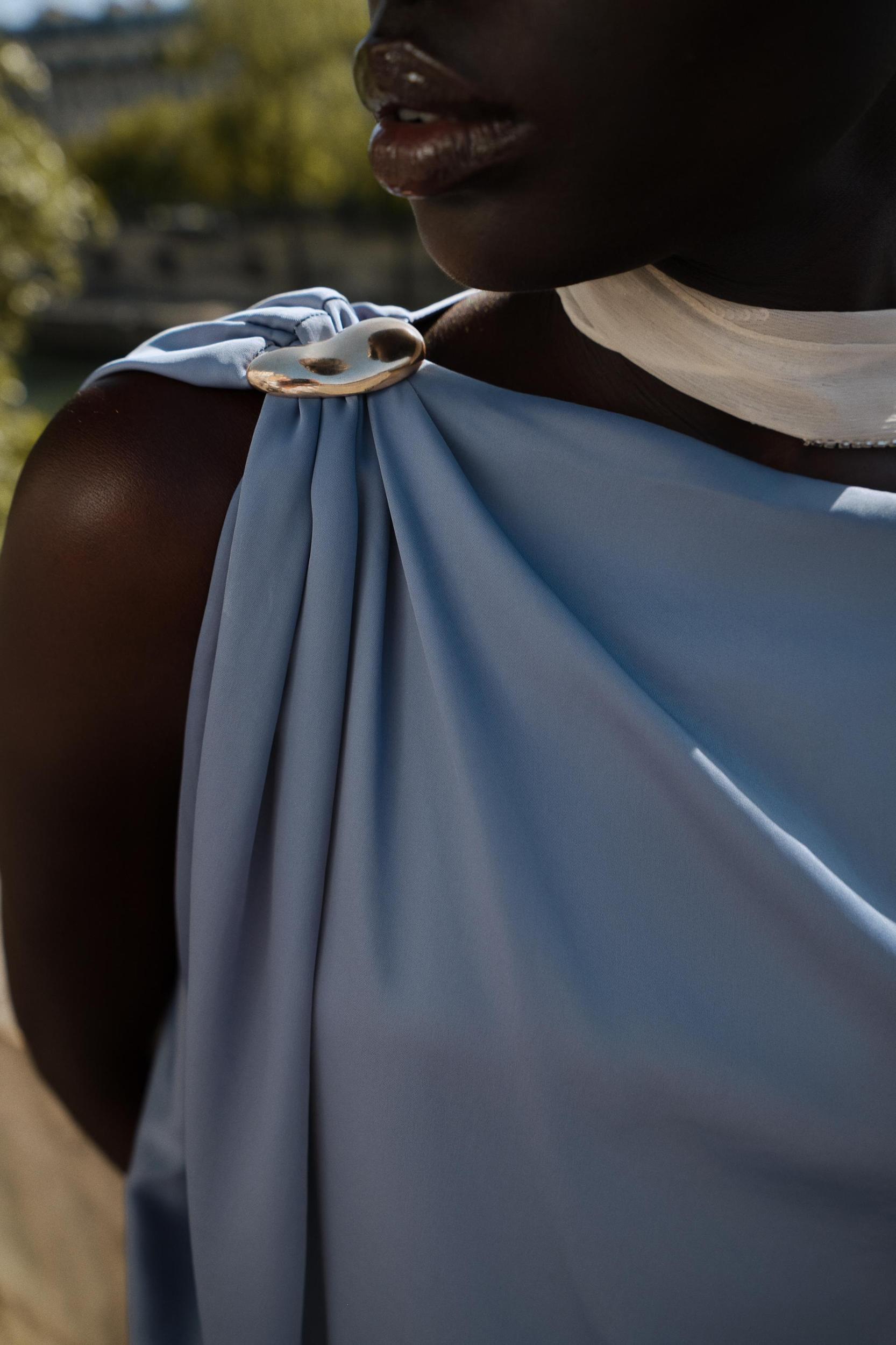 SATIN EFFECT TRIM TOP Product Image