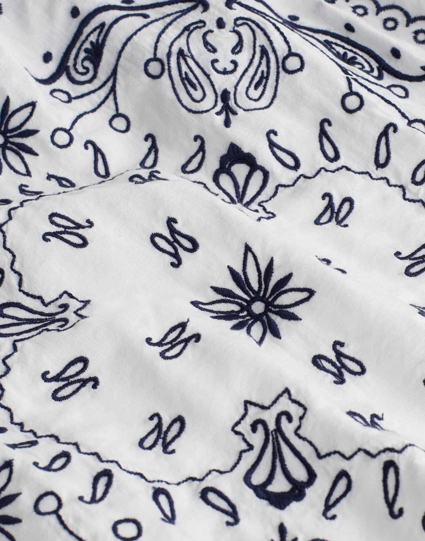 Poplin Shirred Button-Up Shirt Product Image