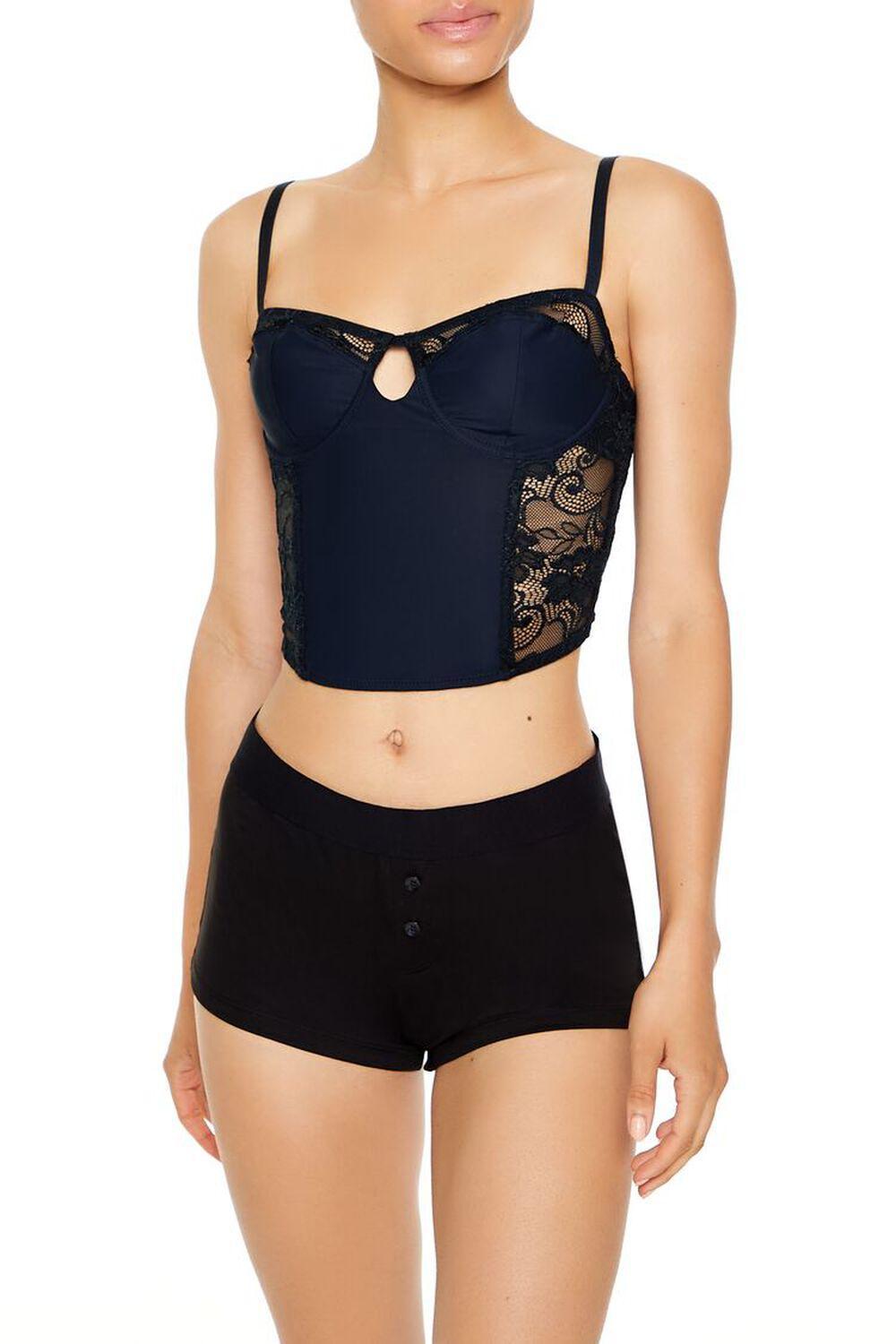 Sheer Lace Underwire Corset Bra | Forever 21 Product Image