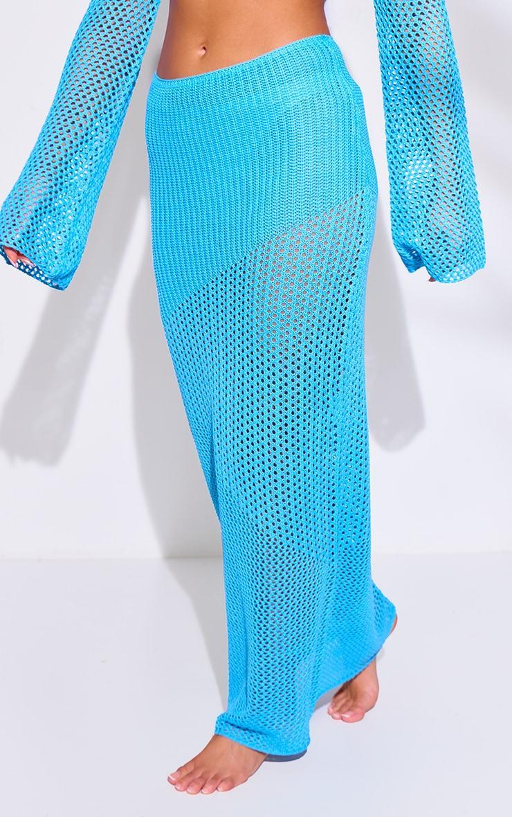 Aqua Crochet Maxi Beach Skirt Product Image