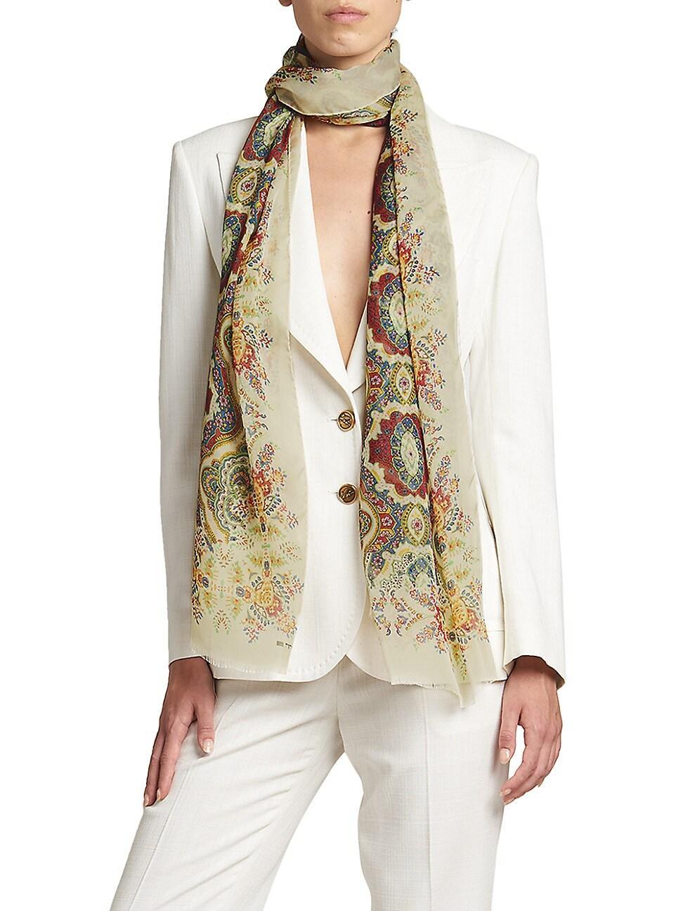 Patterned Lightweight Silk Scarf Product Image