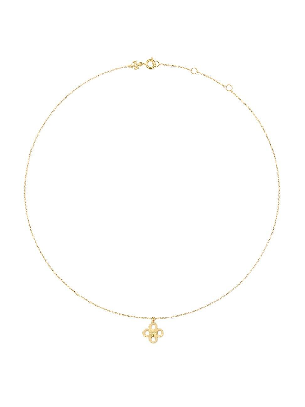 Tory Burch Kira Clover Pendant Necklace Tory Gold One Size Product Image