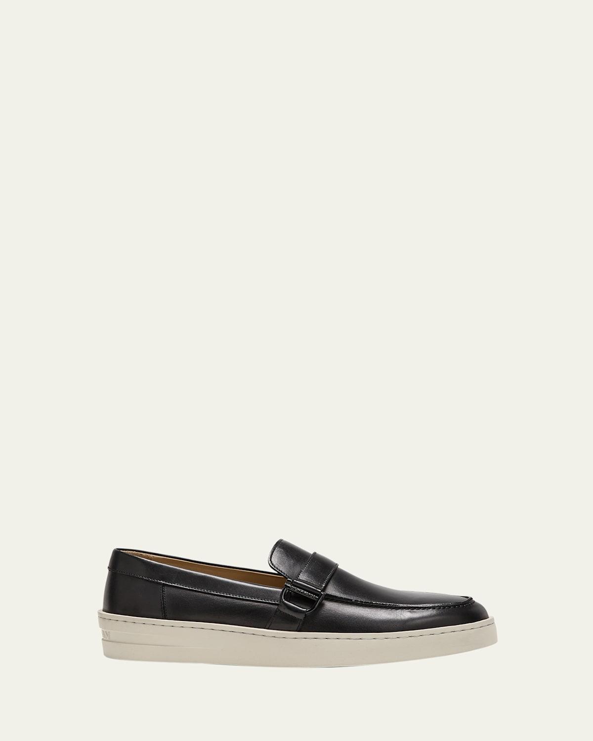 Mens Hamptons Leather Buckle Loafers Product Image