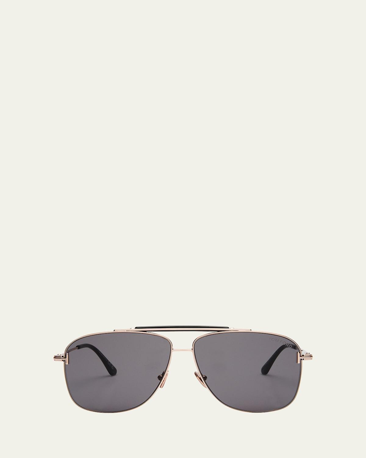 Mens Jaden T Logo Metal Aviator Sunglasses Product Image