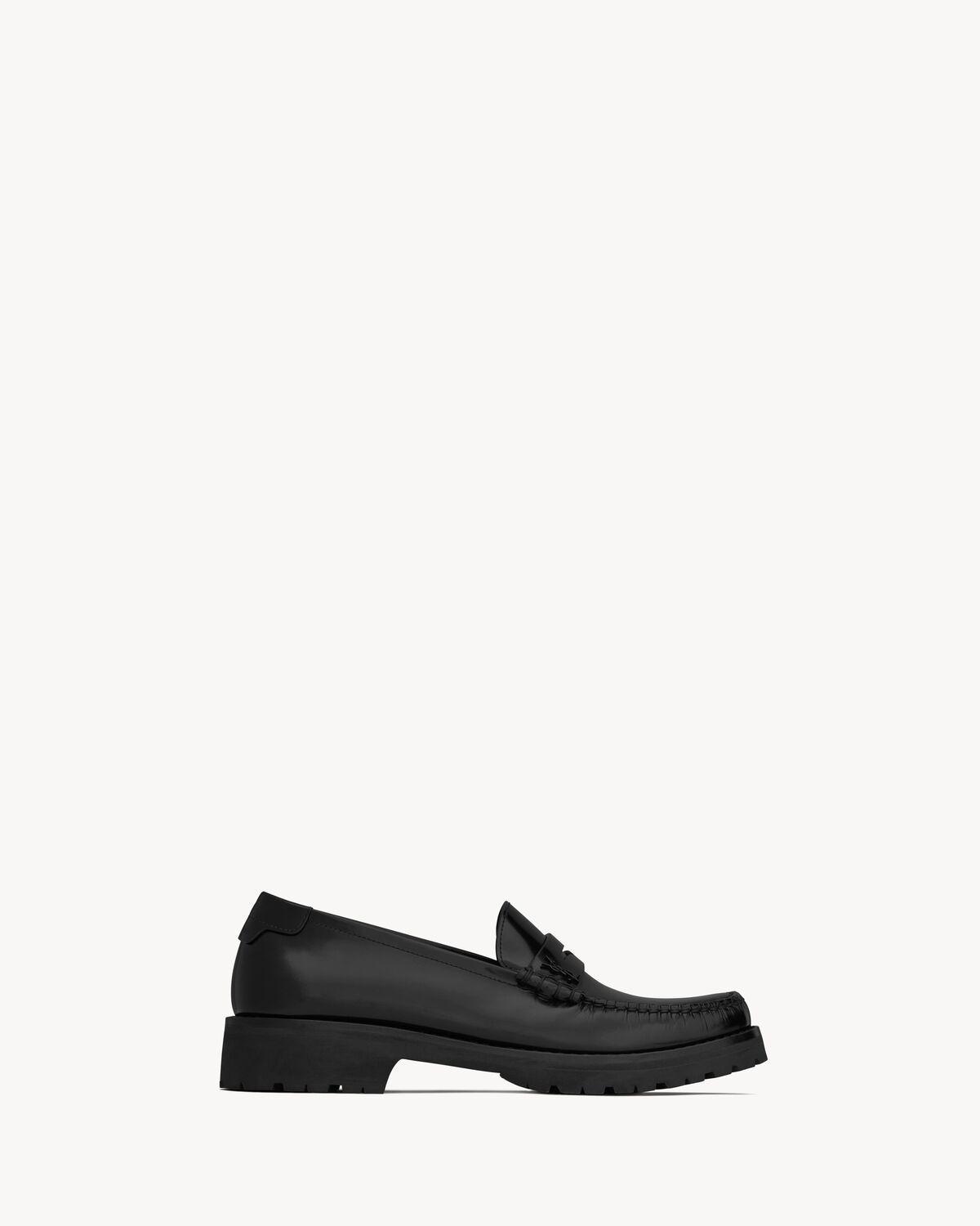 Le Loafer chunky penny slippers in glazed leather | Saint Laurent | YSL.com Product Image