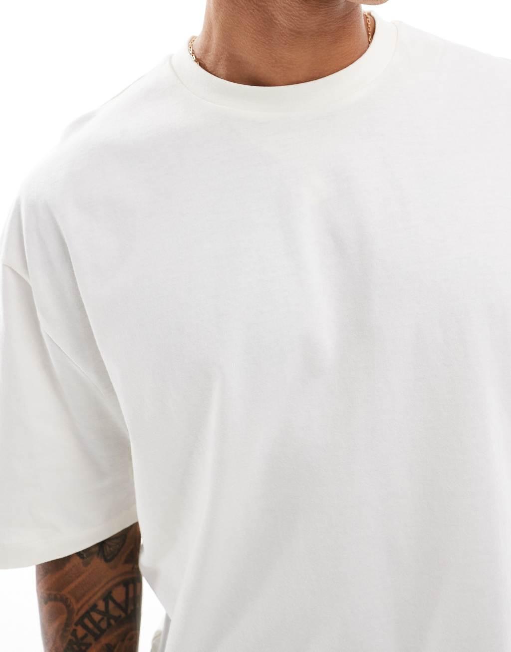 ASOS DESIGN oversized T-shirt in beige with abstract back print Product Image