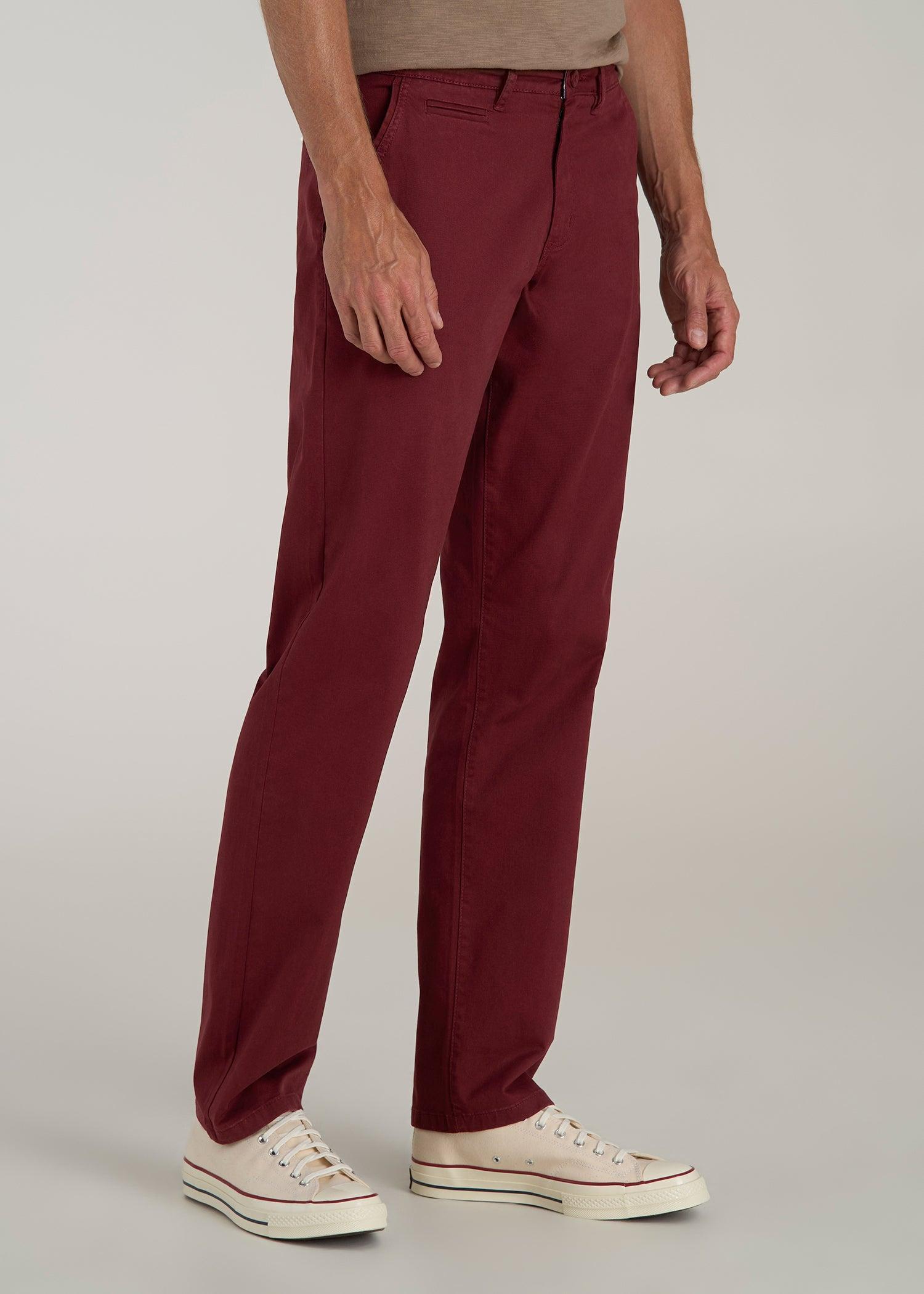 J1 STRAIGHT Leg Chinos in Red Ochre - Pants for Tall Men Product Image