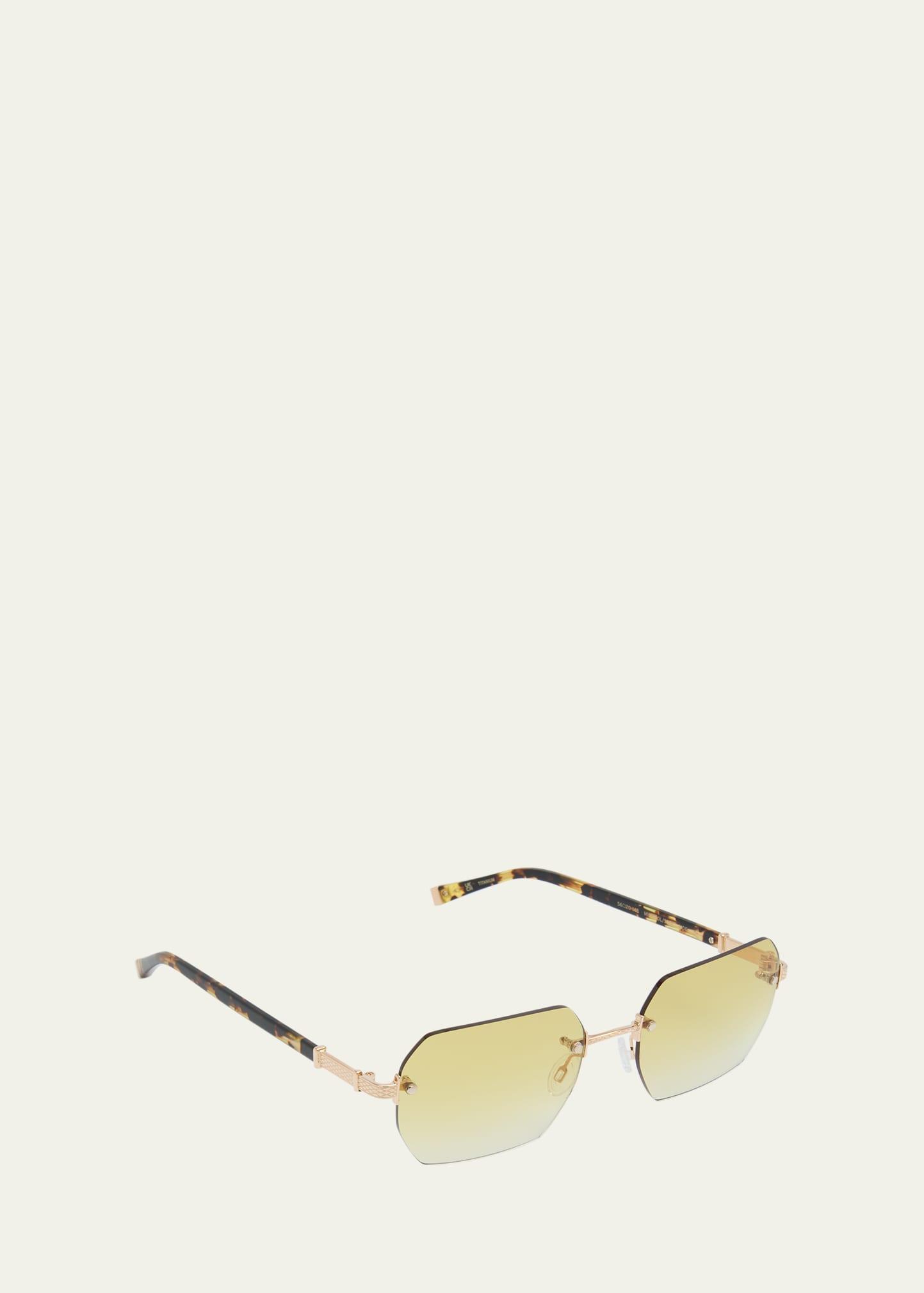 Mens Jude Rimless Rectangle Sunglasses Product Image