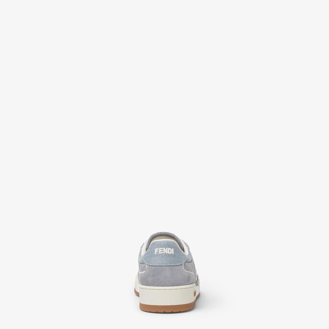 Fendi MatchLight blue denim fabric and suede low tops Product Image