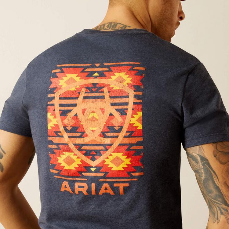 Ariat® Men's S/S Navy Heather Eagle Rock T-Shirt Product Image