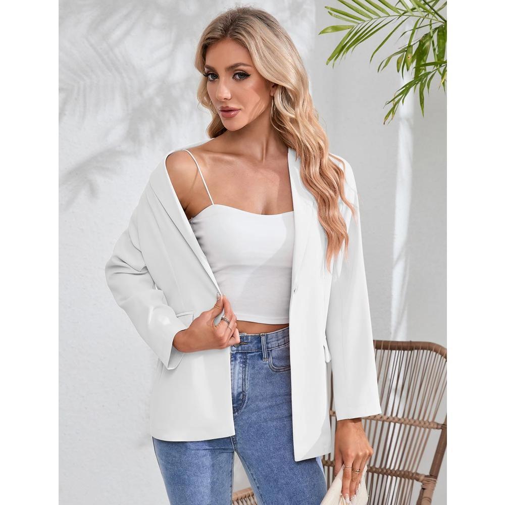 Whizmax Blazer For Women Long Sleeve Open Front Casual Single Breasted Office Blazer With Pockets Product Image