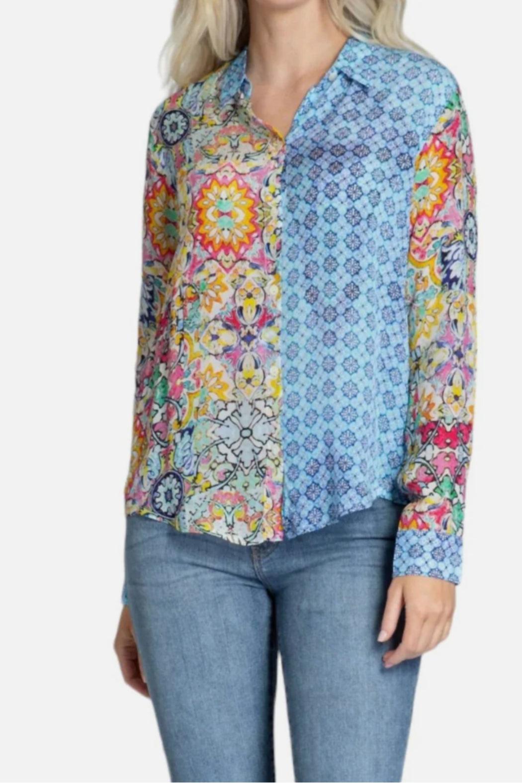 Multi pattern Button Up Product Image