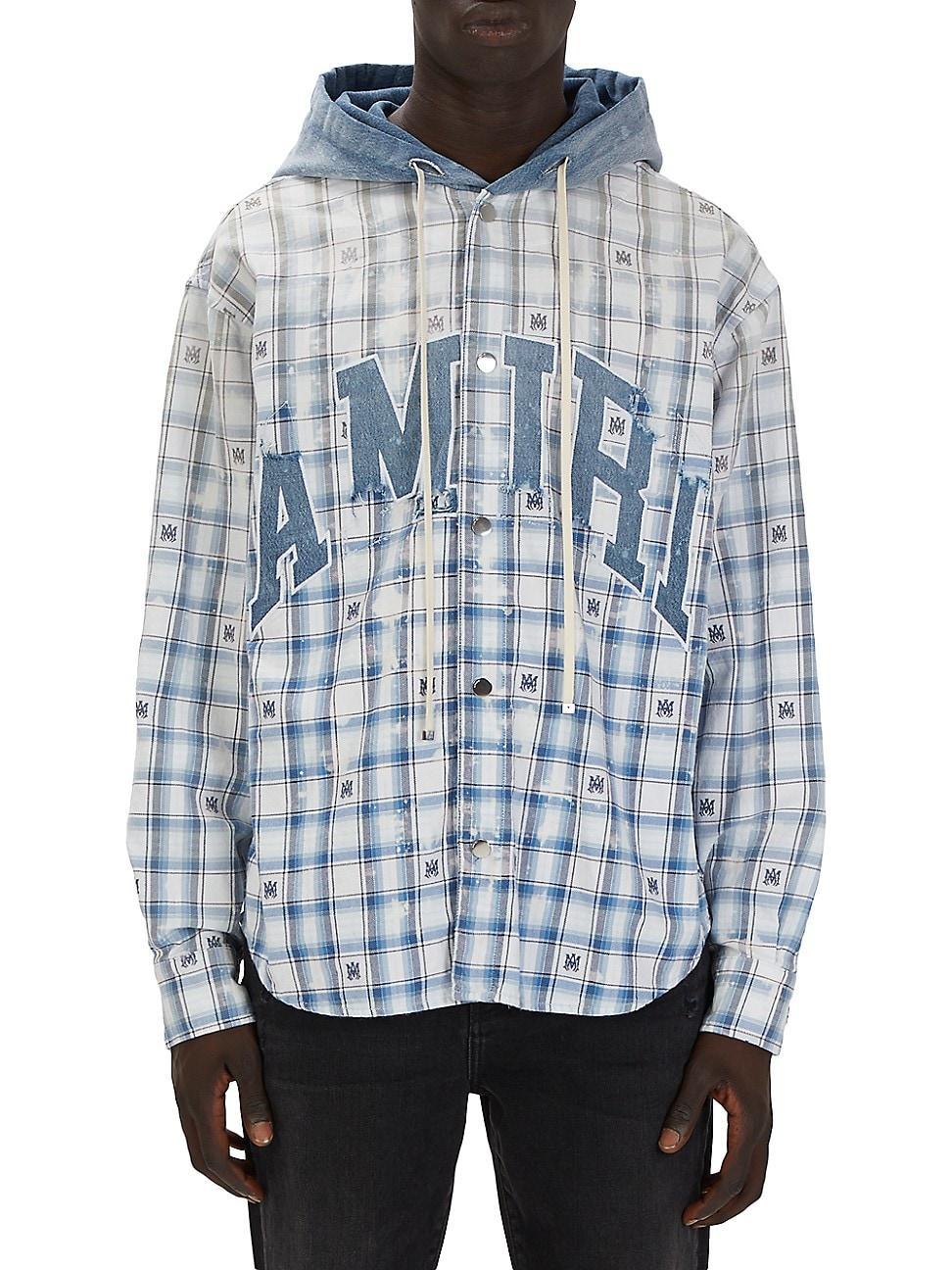 Mens MA Plaid Hooded Overshirt Product Image