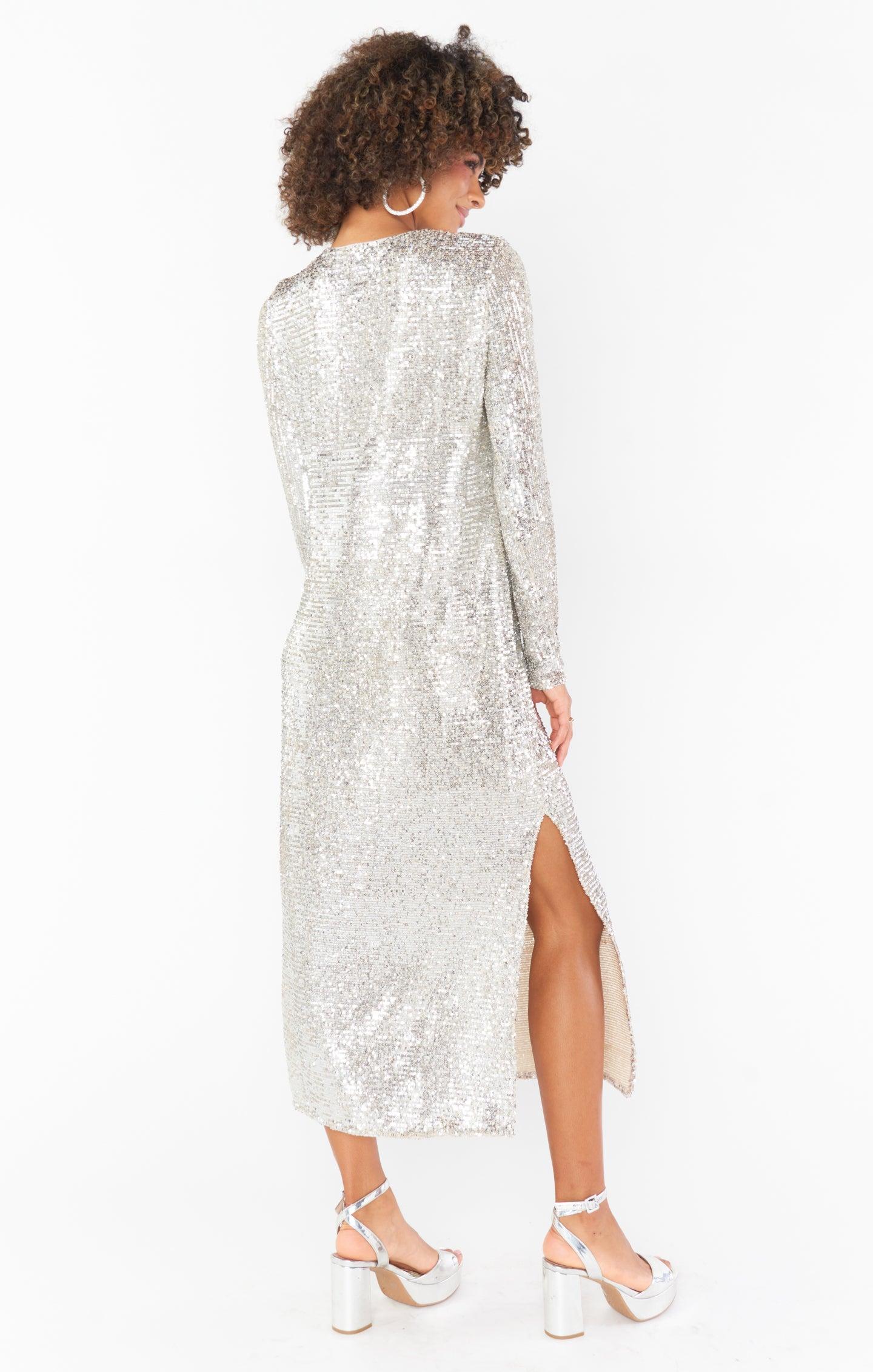 Maddison Dress ~ Platinum Sequins Product Image