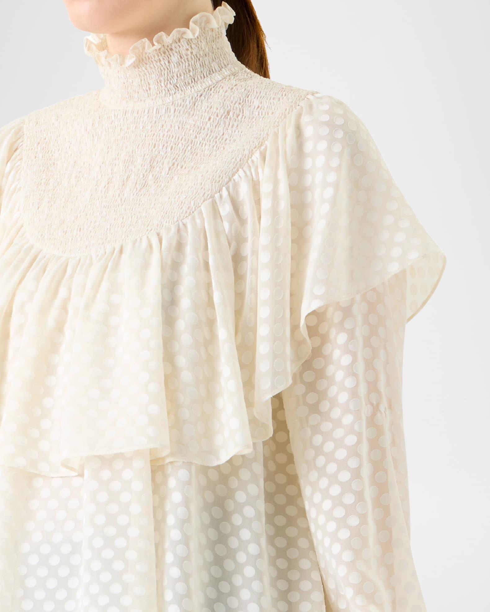 Diamond Dot Devore Flounce Blouse Product Image