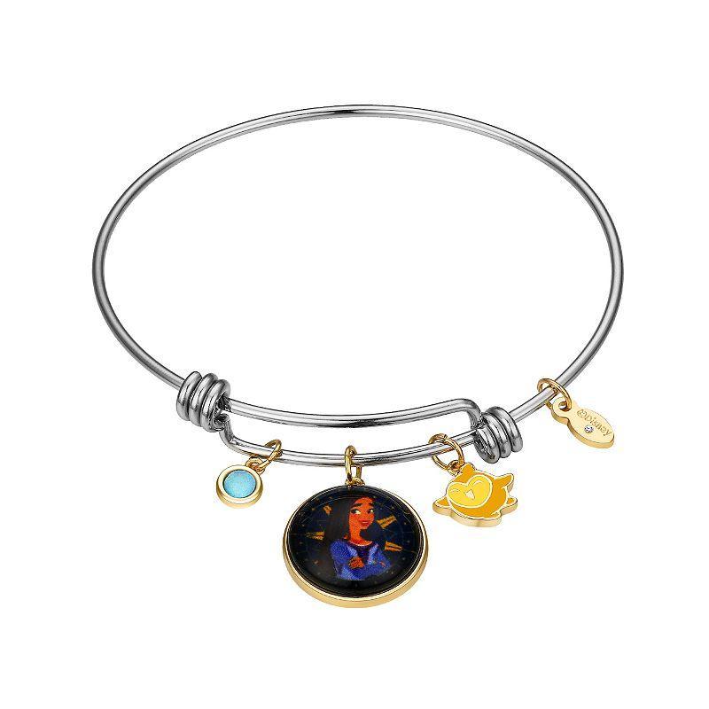 Disneys Wish Stainless Steel Two Tone Charm Bracelet, Womens, Two Tone Clear Product Image