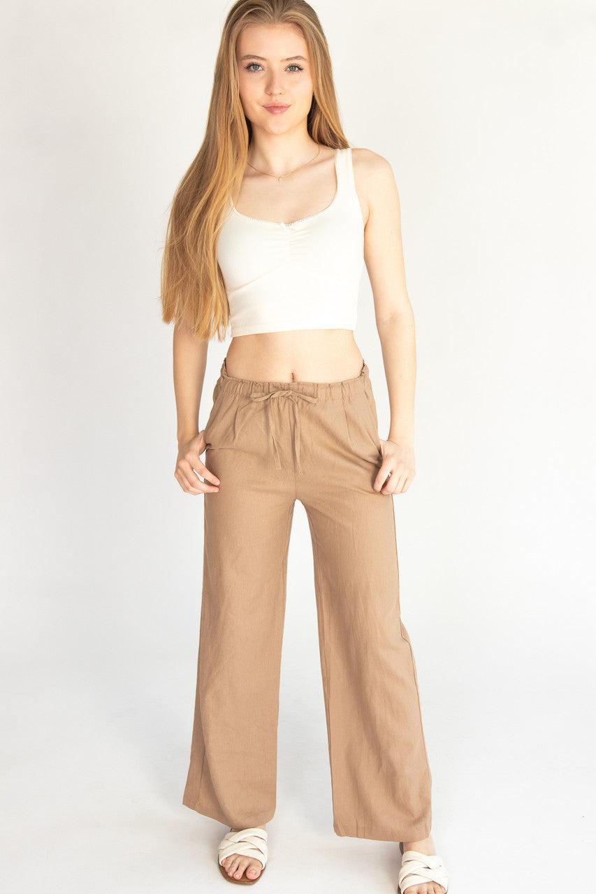 Linen Drawstring Pants Product Image