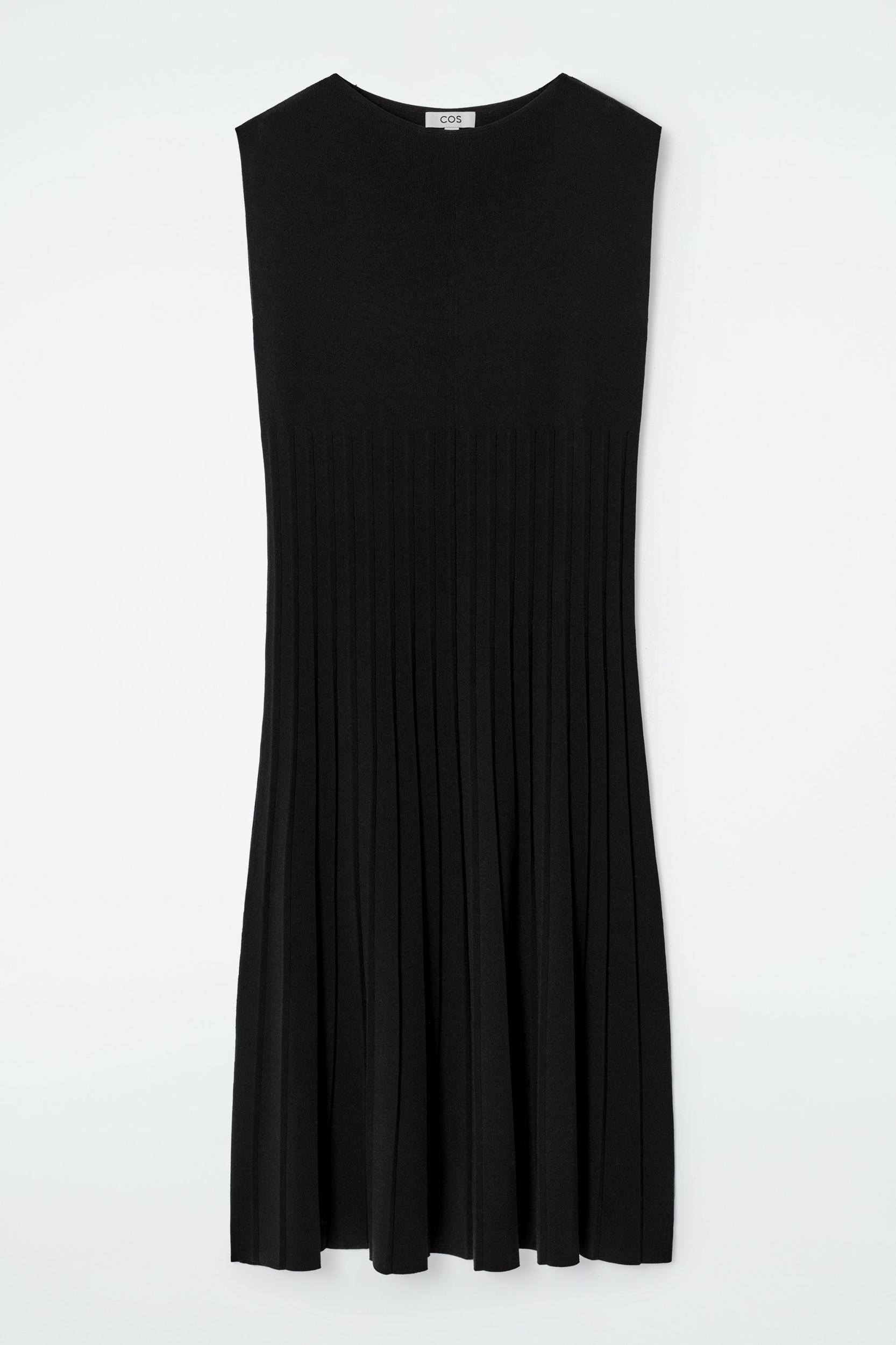 KNITTED PLEATED MAXI DRESS Product Image