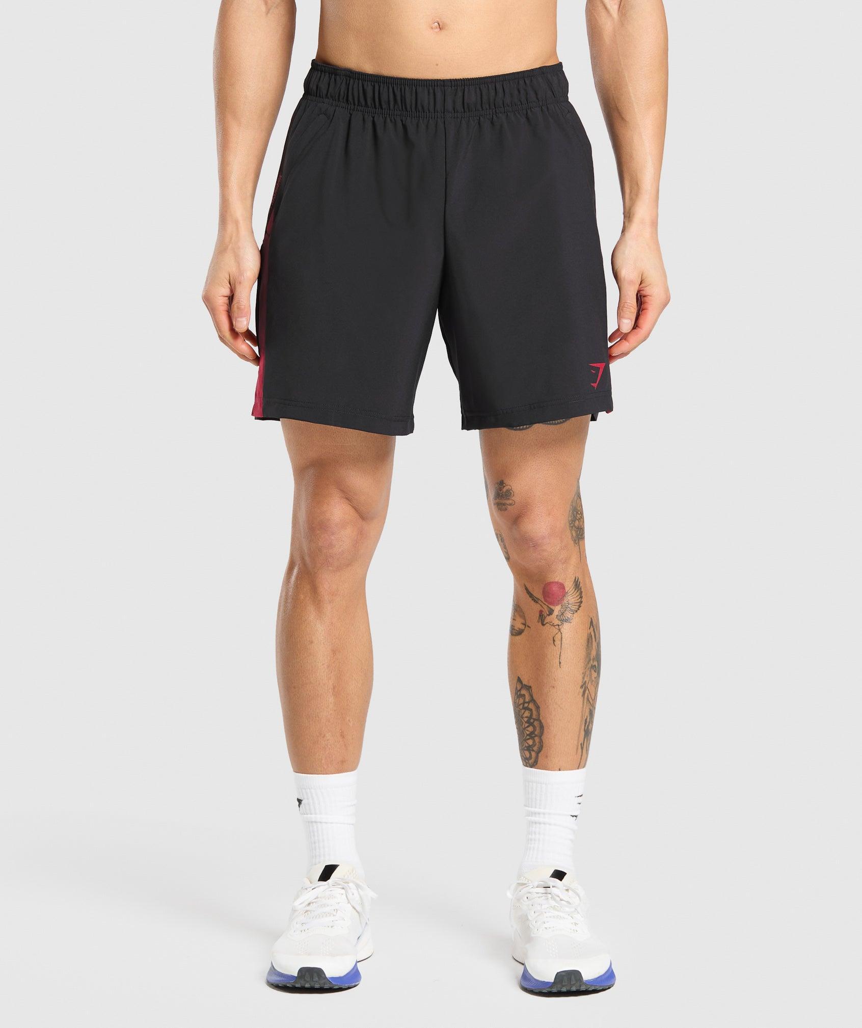 Gymshark Sport  7" Shorts - Black/Conditioning Red Male Product Image