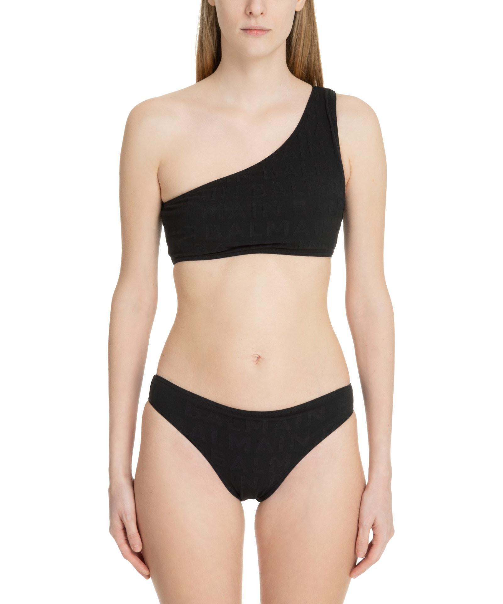 BALMAIN Jacquard Bikini In Black Product Image