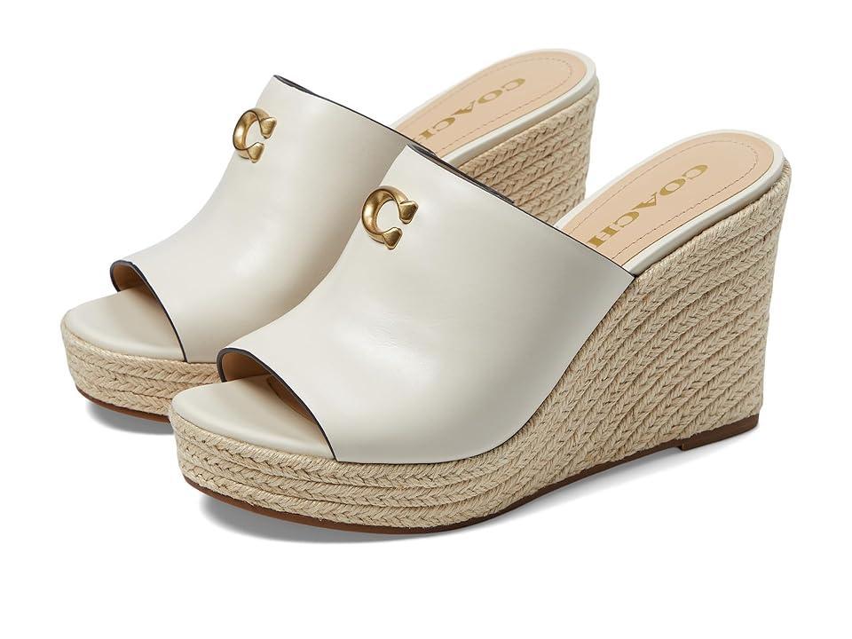 COACH Gloria Leather Wedge (Chalk) Women's Sandals Product Image