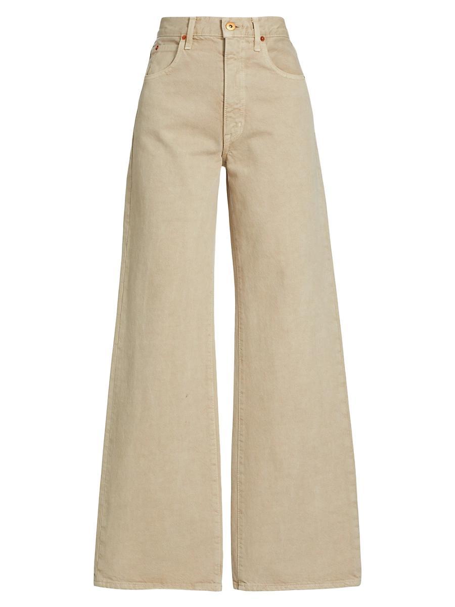 Womens Grace Wide-Leg Twill Pants Product Image